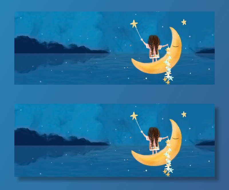 旅游小清新五角星蓝色banner(1920*700px 	       )psd模版下载