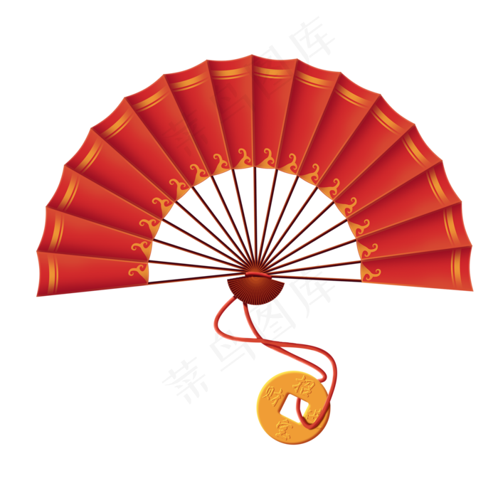 新年扇子装饰(2000X2000(DPI:72))psd模版下载