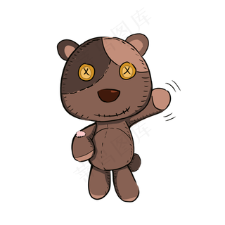 中元节表情包僵尸熊挥手