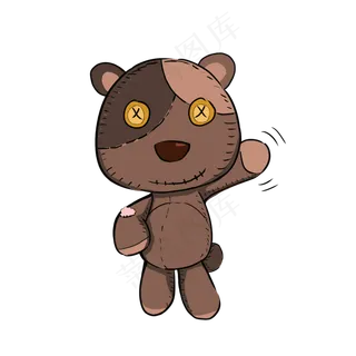 中元节表情包僵尸熊挥手