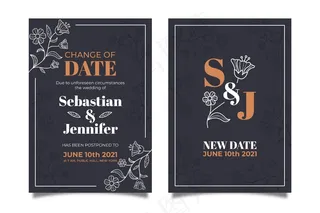 手绘延期结婚卡