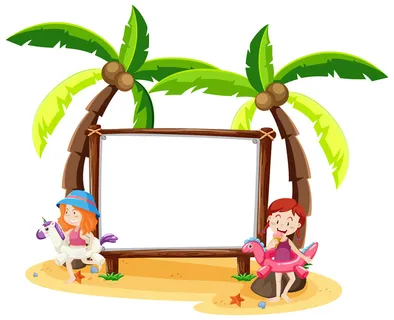 夏季海滩主题与孤立的白色背景上的空白横幅