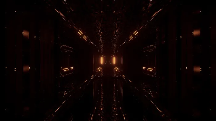 炫酷的未来派背景，金色闪光灯