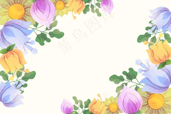 水彩花卉背景eps,ai矢量模版下载