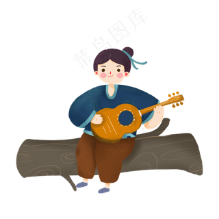 可爱风牛郎织女卡通元素