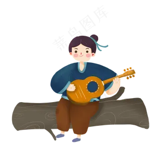 可爱风牛郎织女卡通元素