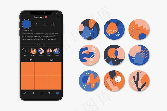 抽象手绘模板集eps,ai矢量模版下载