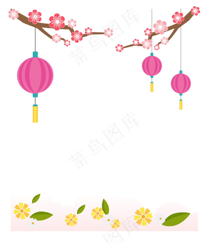 中秋节八月十五边框花朵(4000*4653px 300 dpi )ai矢量模版下载