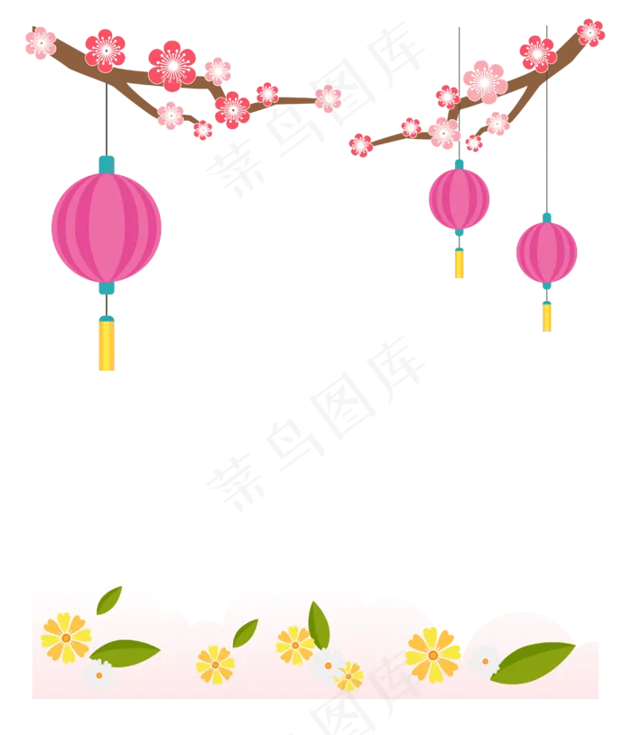 中秋节八月十五边框花朵(4000*4653px 300 dpi )ai矢量模版下载