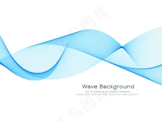 抽象动态蓝色波浪背景矢量