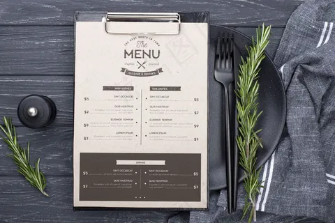 餐厅菜单概念模型样机