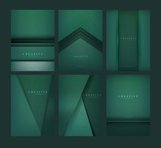 一套抽象的翡翠绿创意背景设计