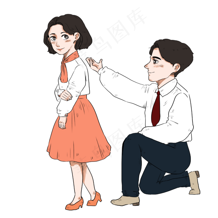 七夕节男生向心仪的女生单膝告白(4000X4000(DPI:300))psd模版下载