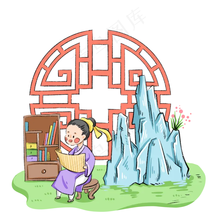 教育学习教师节古代卡通(2000X2000(DPI:300))psd模版下载