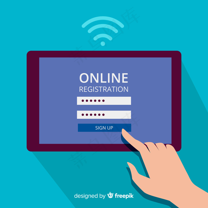 网上注册概念背景