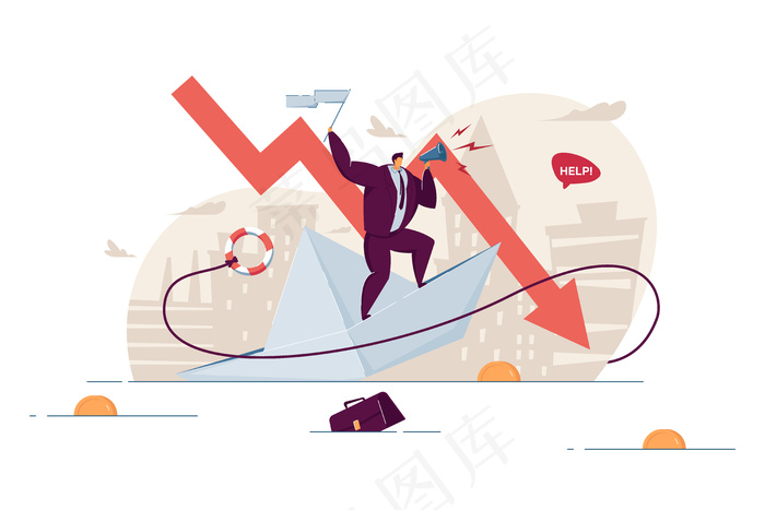 破产亏损eps,ai矢量模版下载