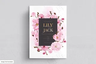 樱花水彩婚礼卡