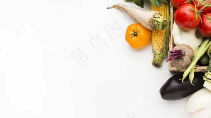 具有复制空间的彩色蔬菜构图