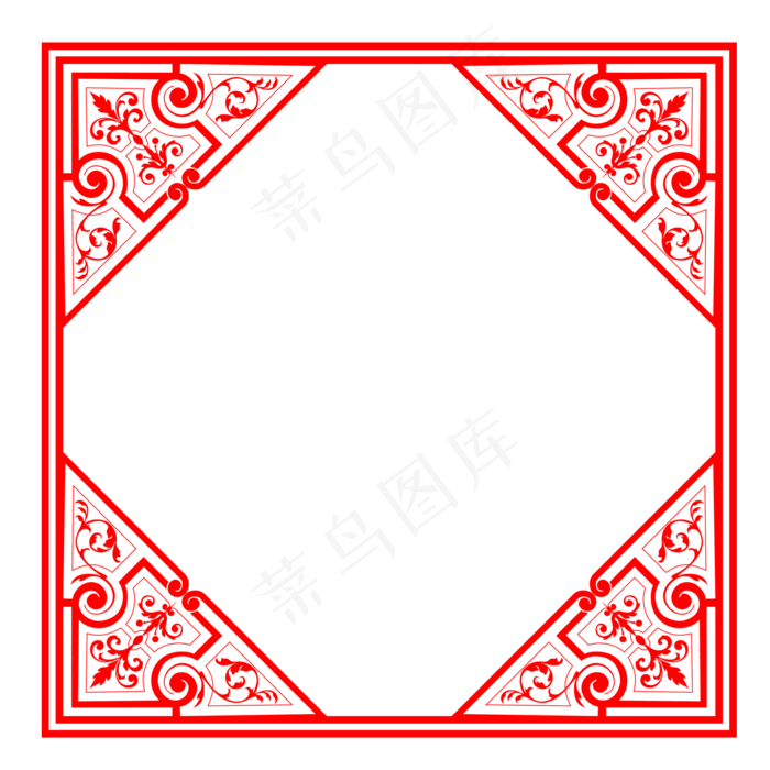 中国喜庆红色边框(2000X2000(DPI:300))psd模版下载