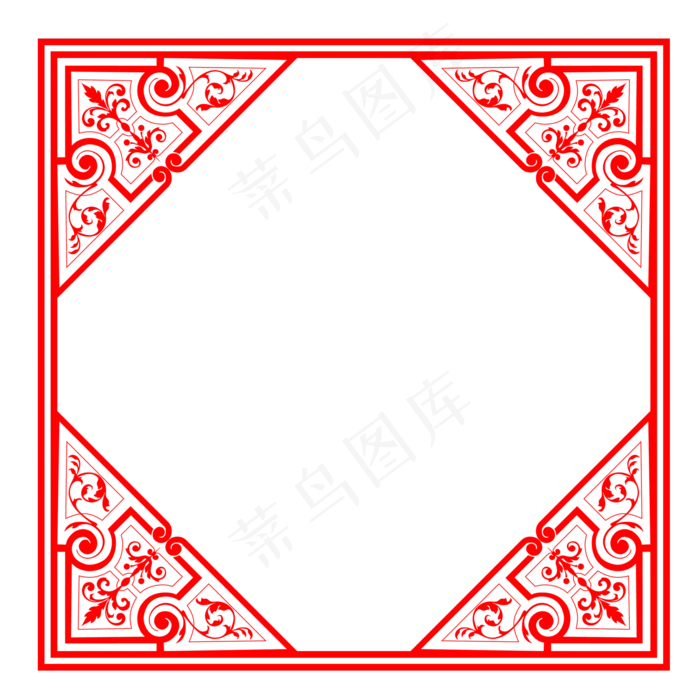 中国喜庆红色边框(2000X2000(DPI:300))psd模版下载