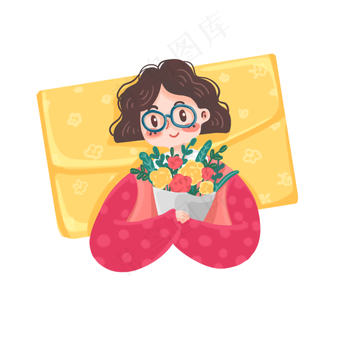 清新创意教师节人物