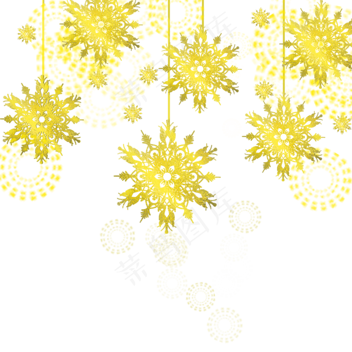 元旦节金色吊饰(2500X2500(DPI:300))psd模版下载