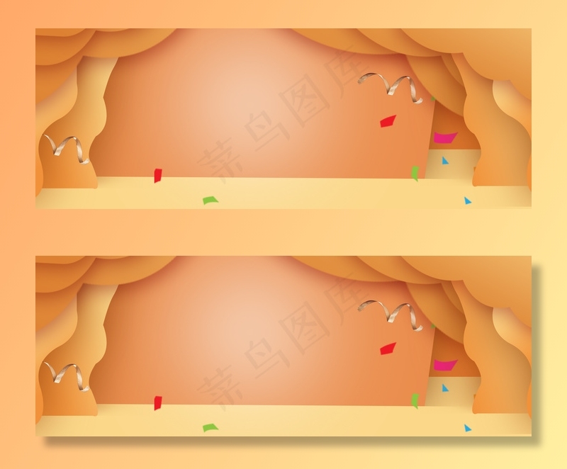 双十一微立体橙黄色促销几何背景