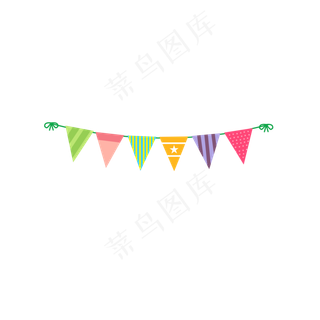 教师节手绘彩色小彩旗