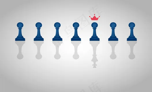 领导理念用一组棋子与棋子一块投下一个王者的影子来说明。