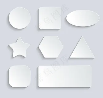 白色空白语音气泡，按钮设置在灰色背景上。插图