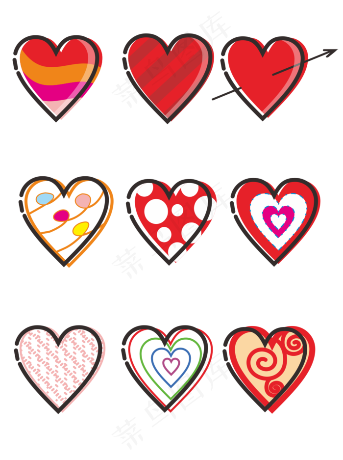 七夕情人节爱心可商用元素