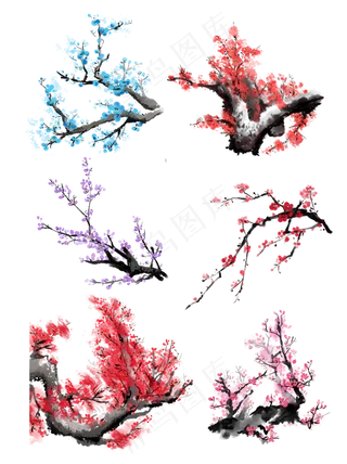 梅花墨梅中国风中国画装饰