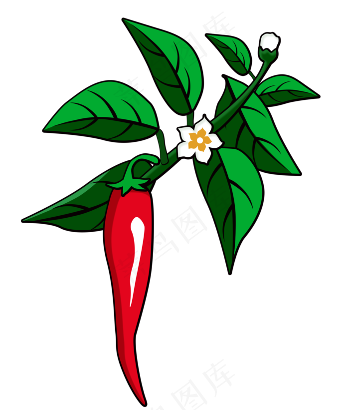 手绘卡通辣椒初秋蔬菜(2000X2345(DPI:300))psd模版下载