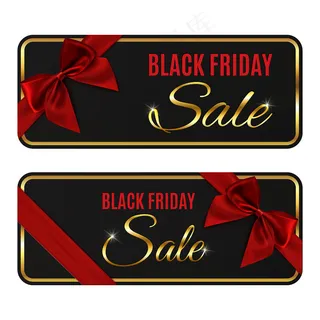 两个黑色星期五销售横幅banner孤立的白色背景。