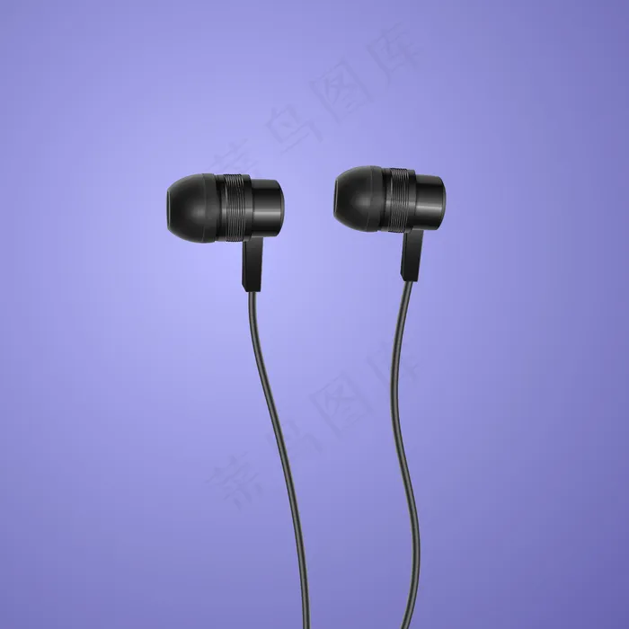 彩色背景上的逼真黑色耳机，eps,ai矢量模版下载