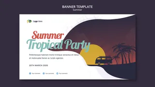 夏季派对横幅banner模板