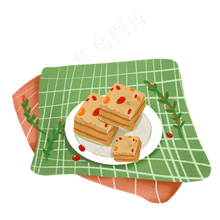 手绘重阳糕卡通素材