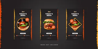 食品社交媒体故事模板集