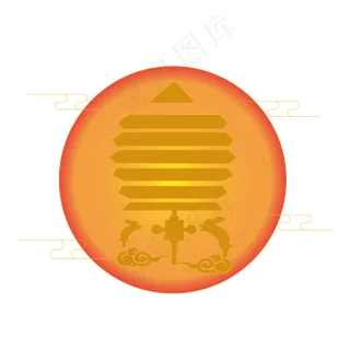 手绘中秋节月亮和兔子