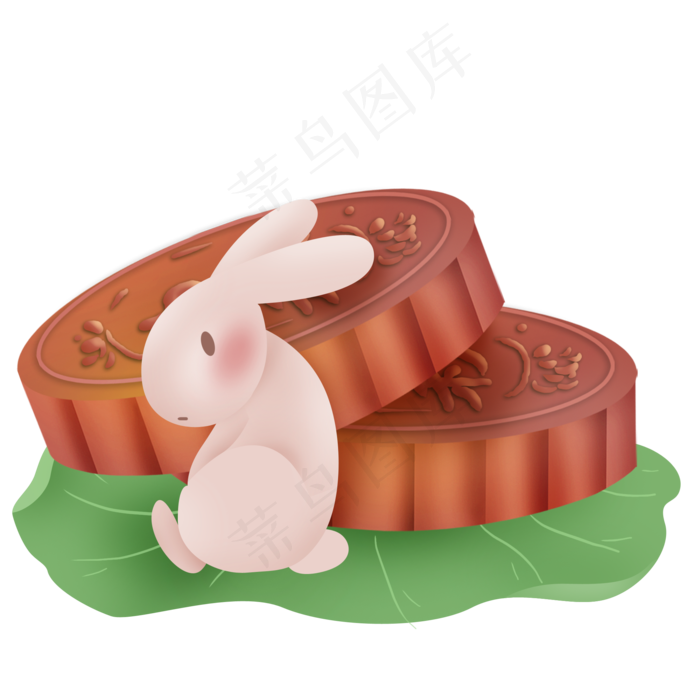 中秋节月饼和兔子