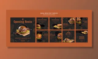 美国食品社交媒体帖子模板