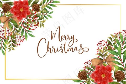 水彩画圣诞背景