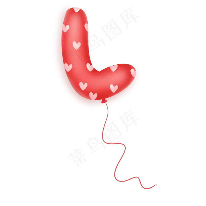 大红色字母L情人节气球(2000X2000(DPI:300))psd模版下载