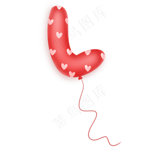 大红色字母L情人节气球