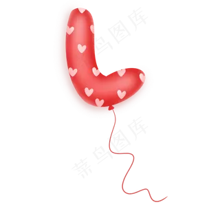 大红色字母L情人节气球