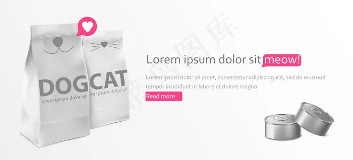 猫狗食品包装模板设计横幅bannereps,ai矢量模版下载