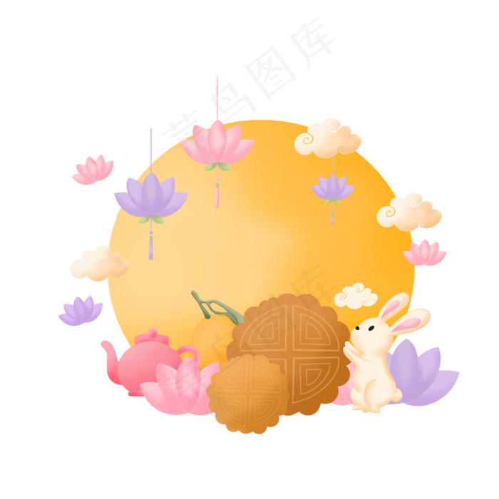 中秋花好月圆(3000X3000(DPI:300))psd模版下载