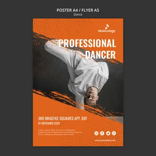 专业舞者音乐学海报模板