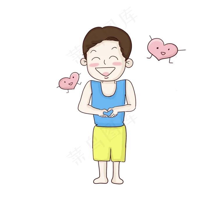 男孩送爱心七夕元素(2000X2000(DPI:150))psd模版下载