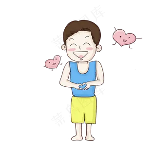 男孩送爱心七夕元素